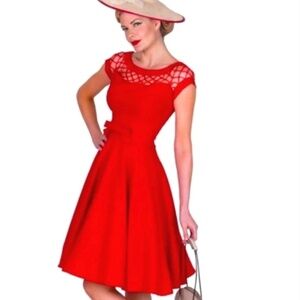 Tatyana Red Alika Vintage Retro Pin-Up Girl Dress